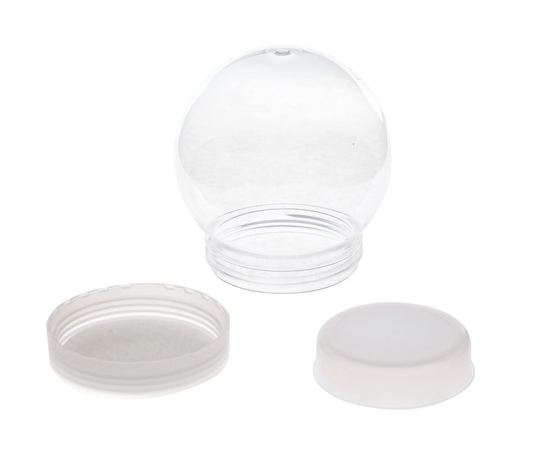 Creative Hobbies 4 Inch (100mm) DIY Snow Globe Water Globe - Clear Plastic with Screw Off Cap | Perfect for DIY Crafts and Customization - Image 2